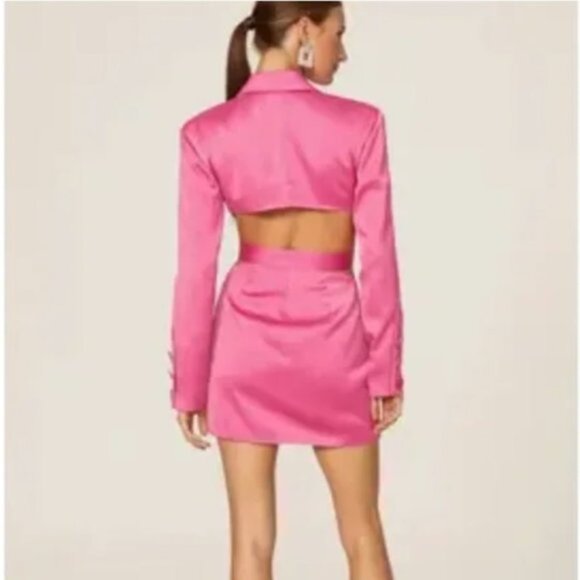 For Love & Lemons Marie Blazer Mini Dress Pink size small - Picture 2 of 8